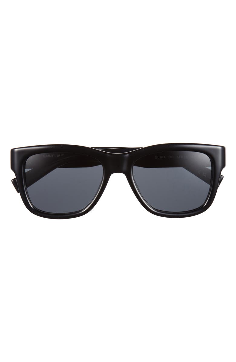 Saint Laurent 54mm Square Sunglasses, Main, color, Black Black Black