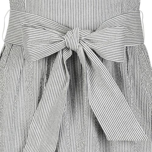 Hope & Henry Organic A-line Dress With Sash In Navy And White Seersucker