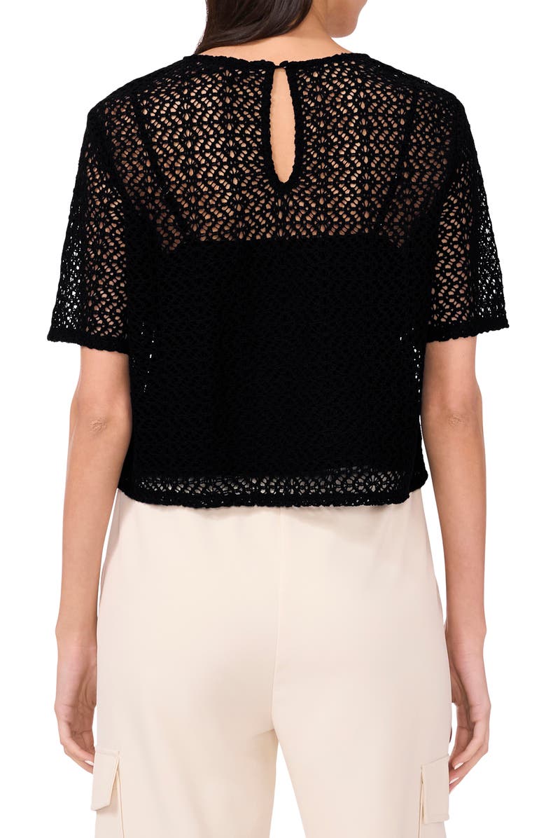 Halogen<sup>®</sup> Geometric Openwork T-Shirt, Alternate, color, 