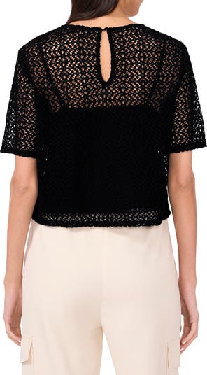 Geometric Openwork T-Shirt