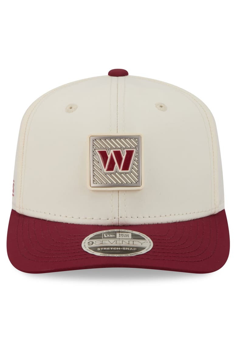 Men's New Era  Cream/Burgundy Washington Commanders 2026 NFL Training Camp 9SEVENTY Adjustable Hat, Alternate, color, Cream
