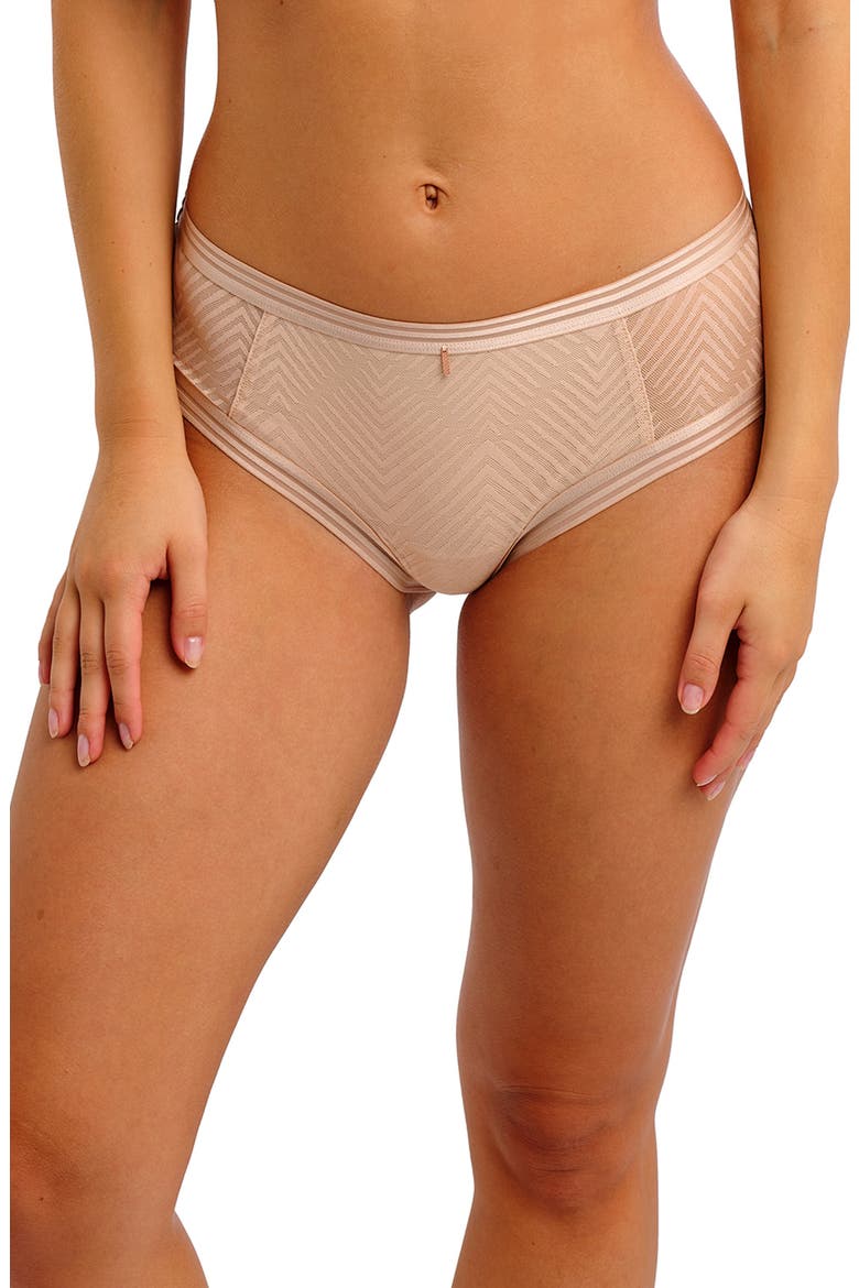 Tailored Geo Lace Boyshorts, Alternate, color, NATURAL BEIGE