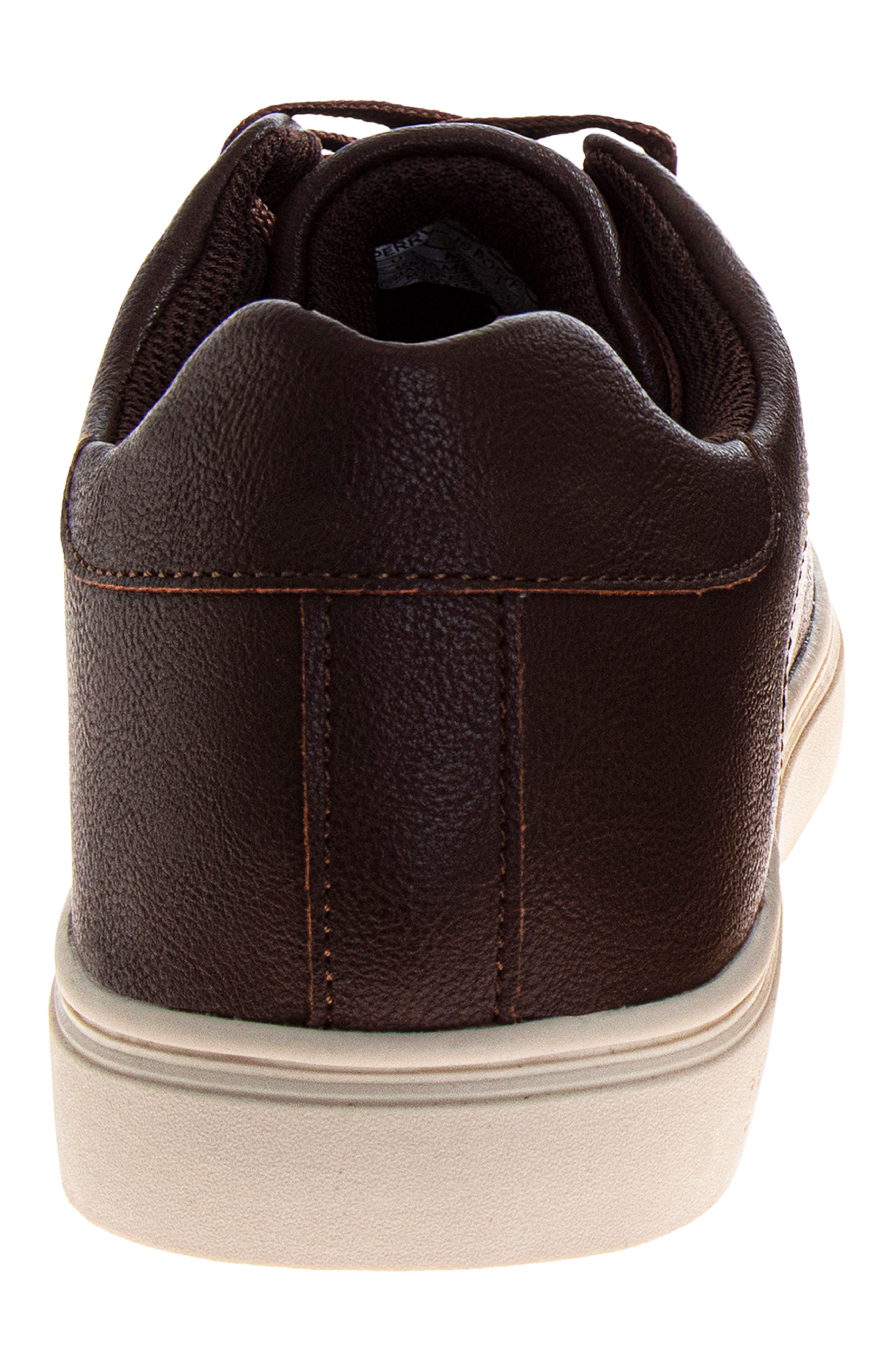 Portfolio Faux Leather Sneaker, Alternate, color, BROWN