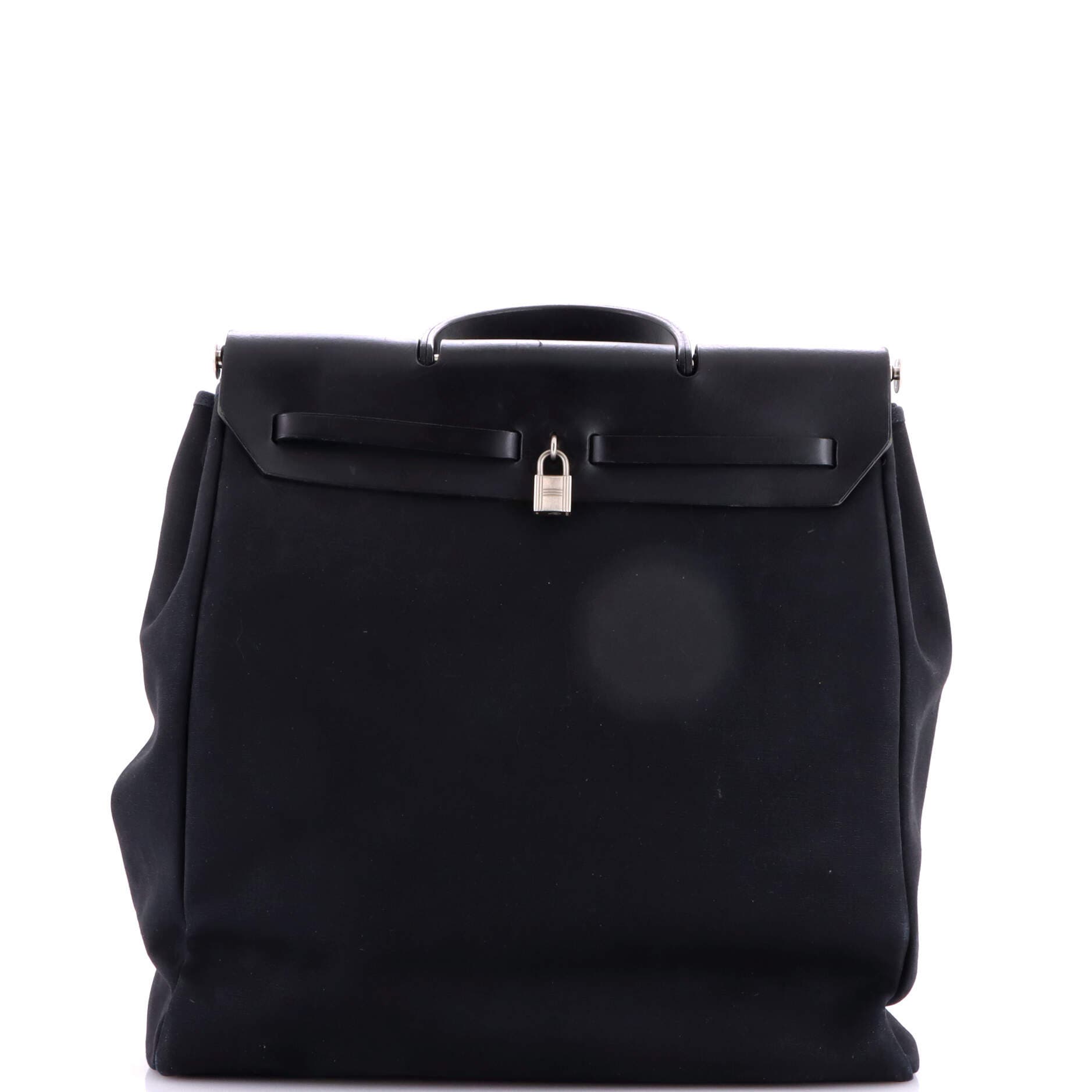 Pre-Owned Hermes Herbag Toile and Leather GM, Alternate, color, Noir