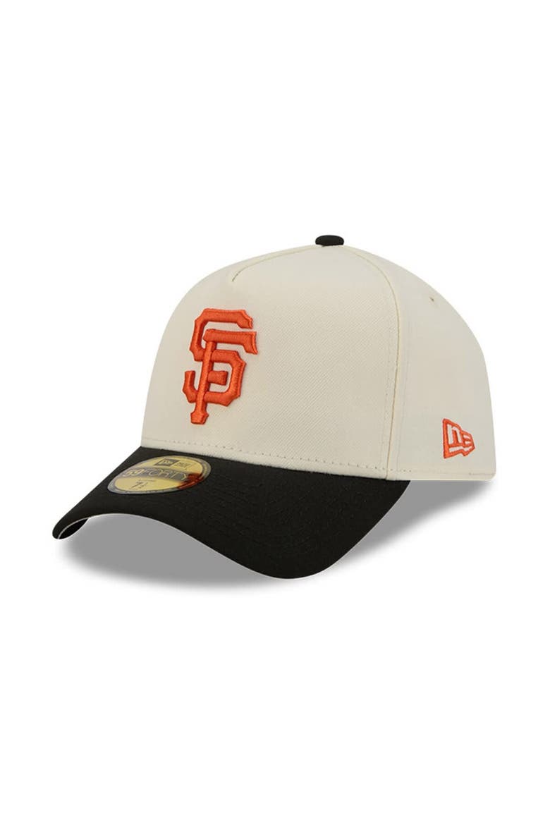 Men's New Era  Cream San Francisco Giants Chrome A-Frame 59FORTY Fitted Hat, Alternate, color, Cream