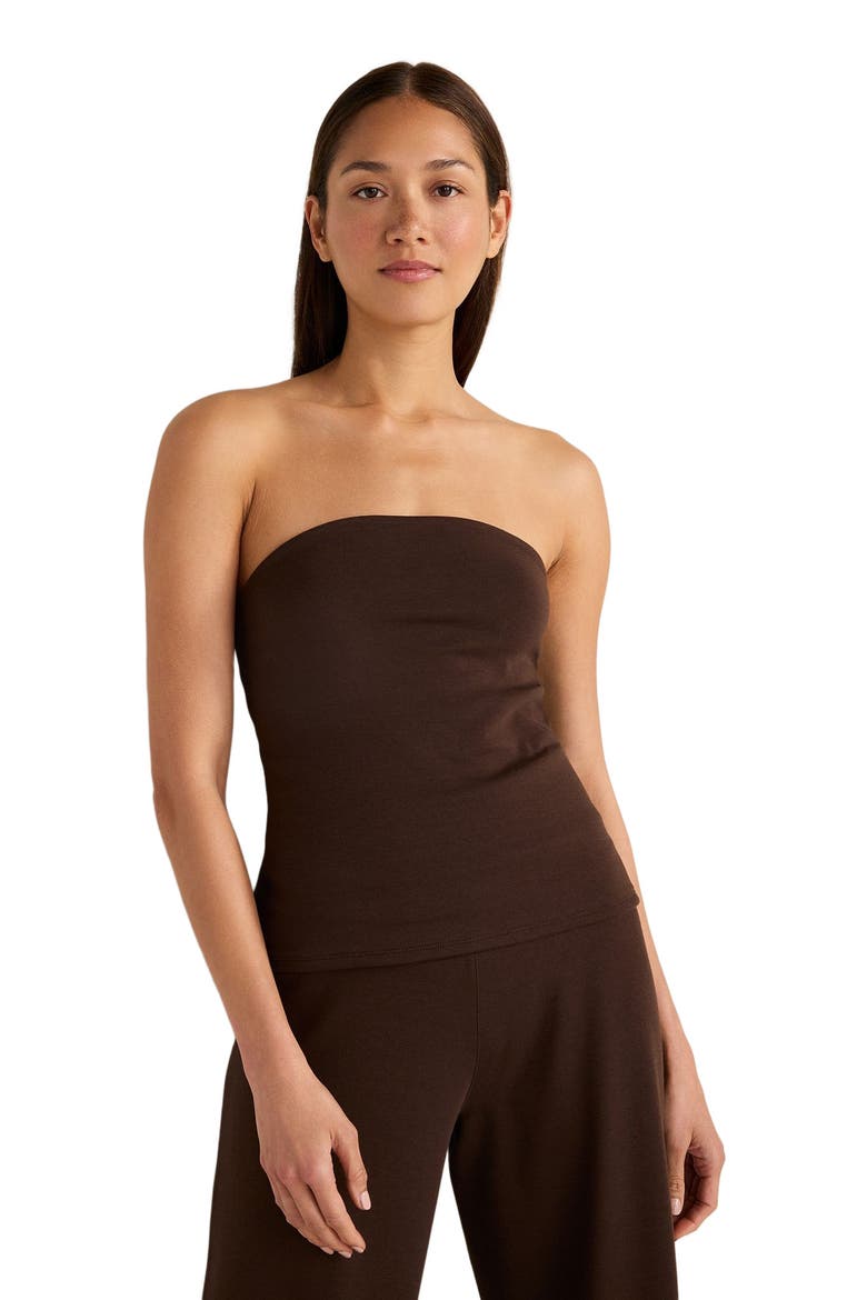 Organic Cotton Modal Strapless Top, Main, color, Coffee Bean