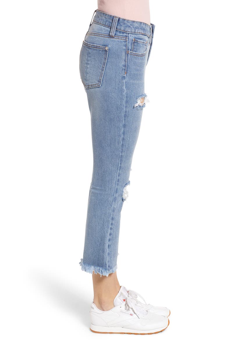 Ripped Crop Flare Jeans, Alternate, color, MEDIUM WASH