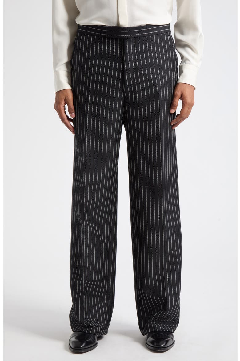 British Sharp Stripe Colbert Pants, Main, color, BLACK/ WHITE