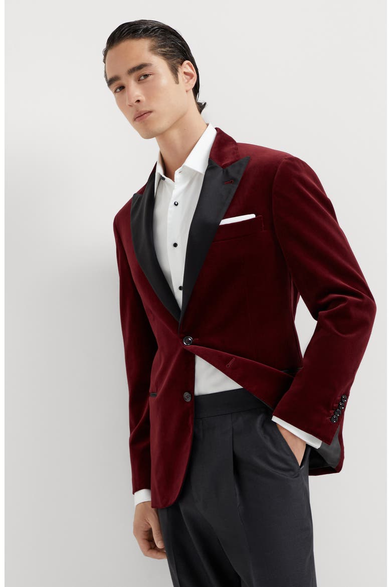 Tuxedo jacket, Alternate, color, Wine