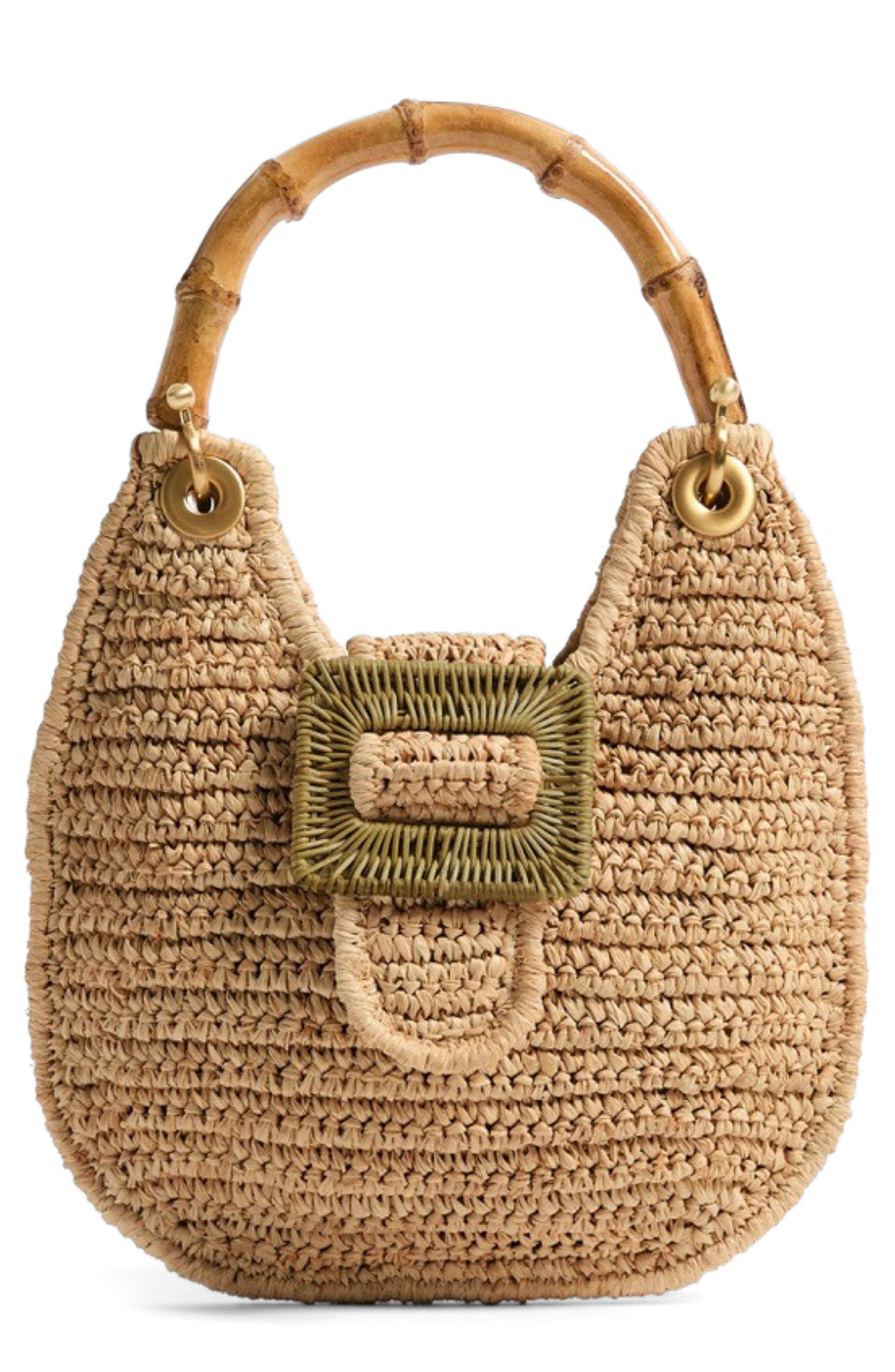 Pamela Munson The Avis Raffia Hobo Bag, Main, color, Natural