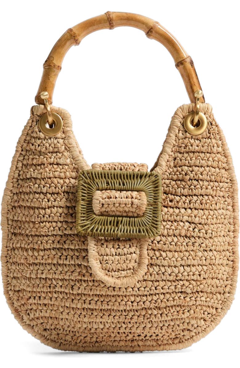 Pamela Munson The Avis Raffia Hobo Bag, Main, color, Natural