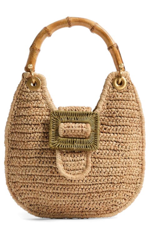 The Avis Raffia Hobo Bag