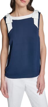KARL LAGERFELD PARIS Bow Shoulder Top