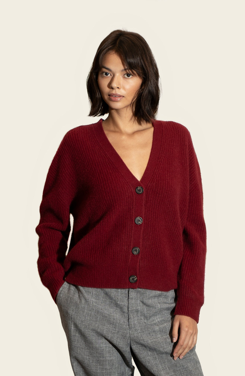 Billie Chunky Cropped Cashmere Cardigan