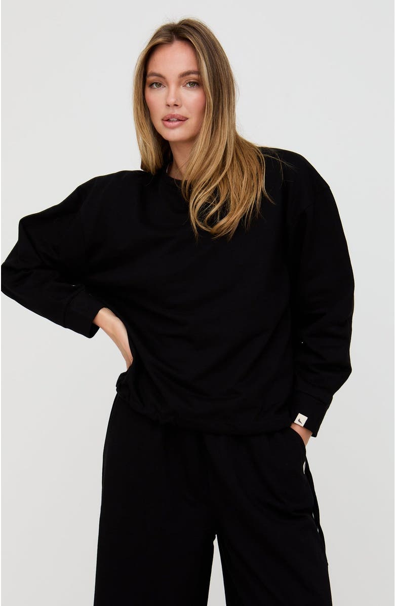 Turtledove London Organic Cotton Nel Sweatshirt, Main, color, Black