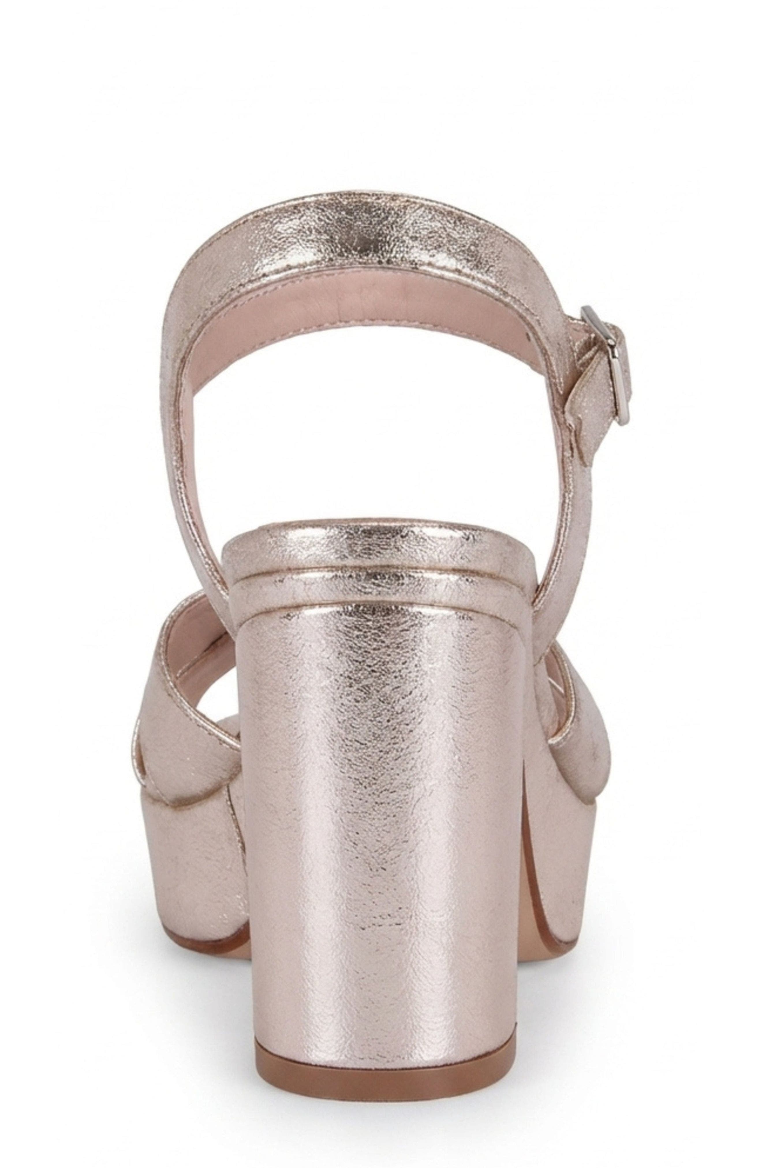 Menina Step Pippa Leather Platform Sandal, Alternate, color, Metallic Champagne
