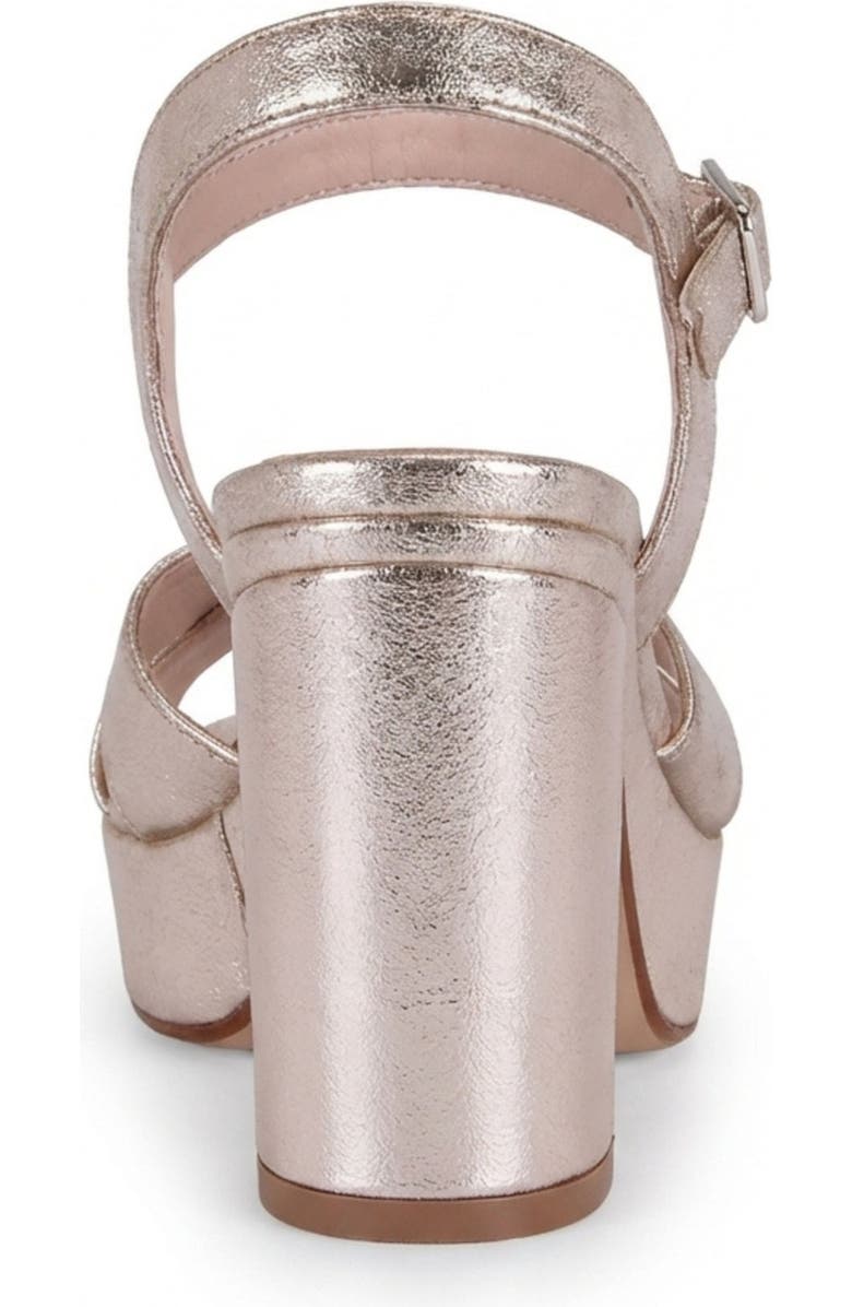 Menina Step Pippa Leather Platform Sandal, Alternate, color, Metallic Champagne