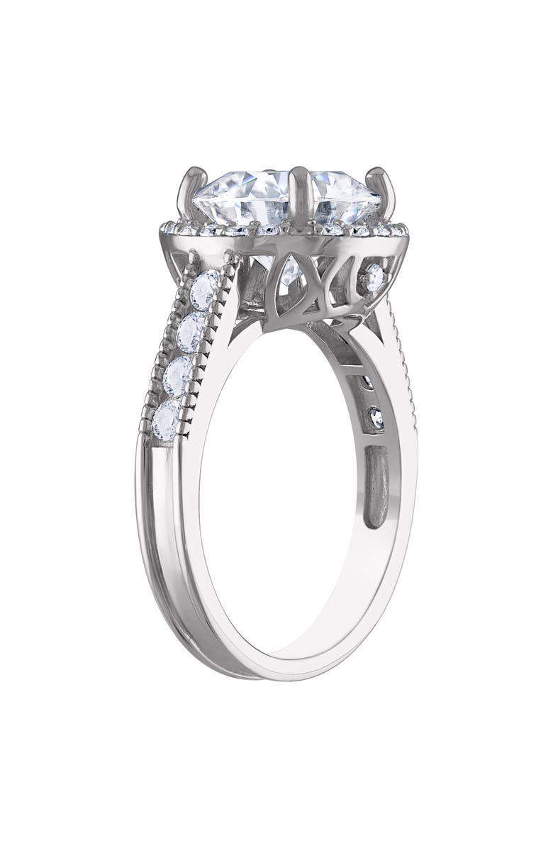 FZN Sterling Silver Created Moissanite Engagement Ring, Alternate, color, Silver