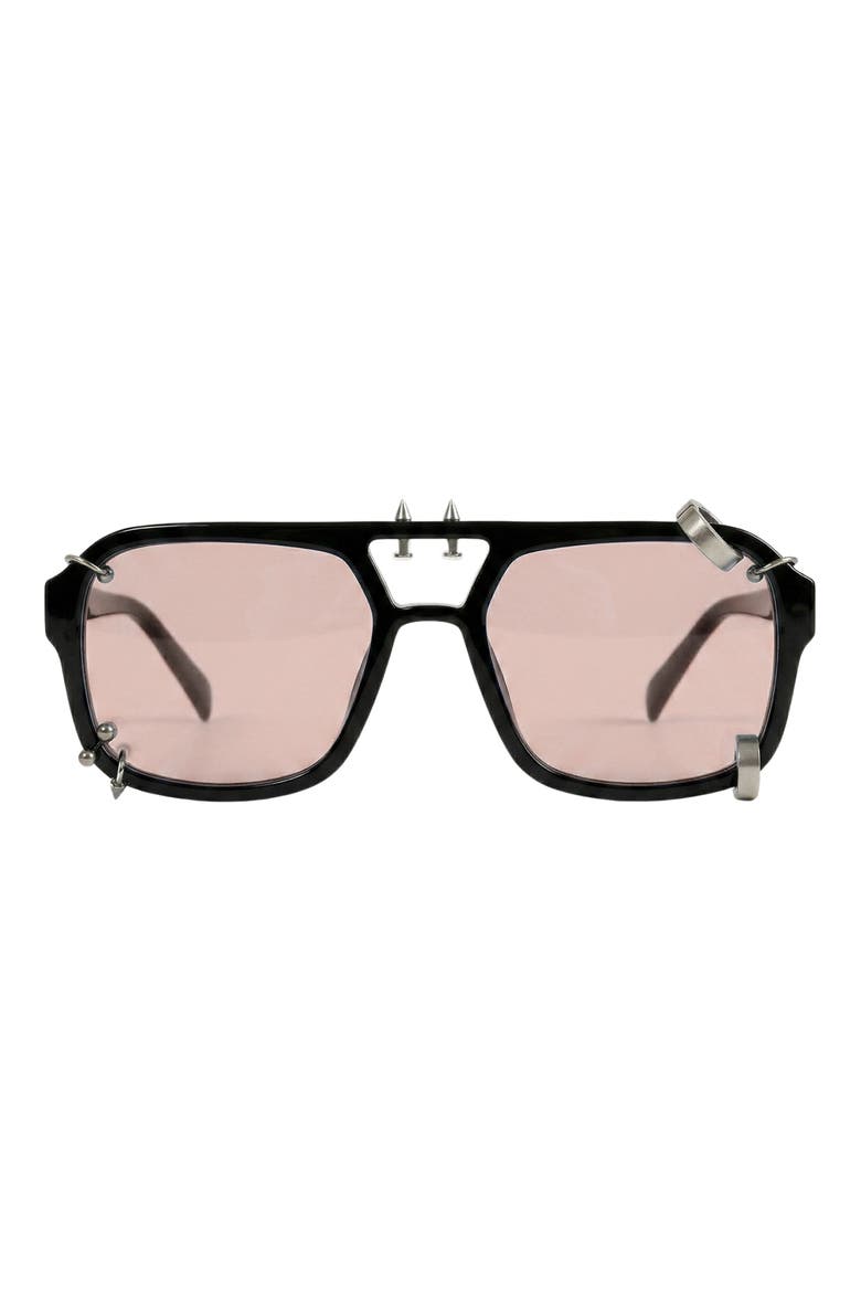 Darcy 55mm Aviator Sunglasses, Main, color, BLACK/ ROSE
