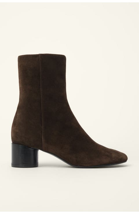 Leather Ankle Boots With Heel