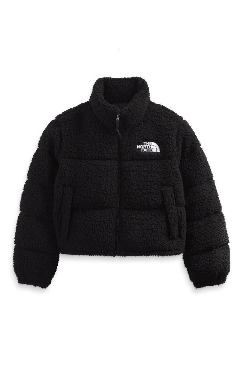 High Pile Fleece Nuptse Jacket, Alternate, color, TNF BLACK