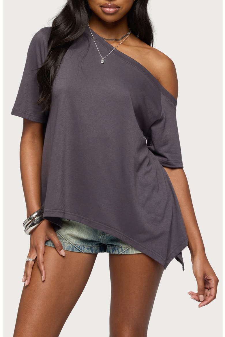 Josy One-Shoulder Top, Main, color, DARK-GRAY