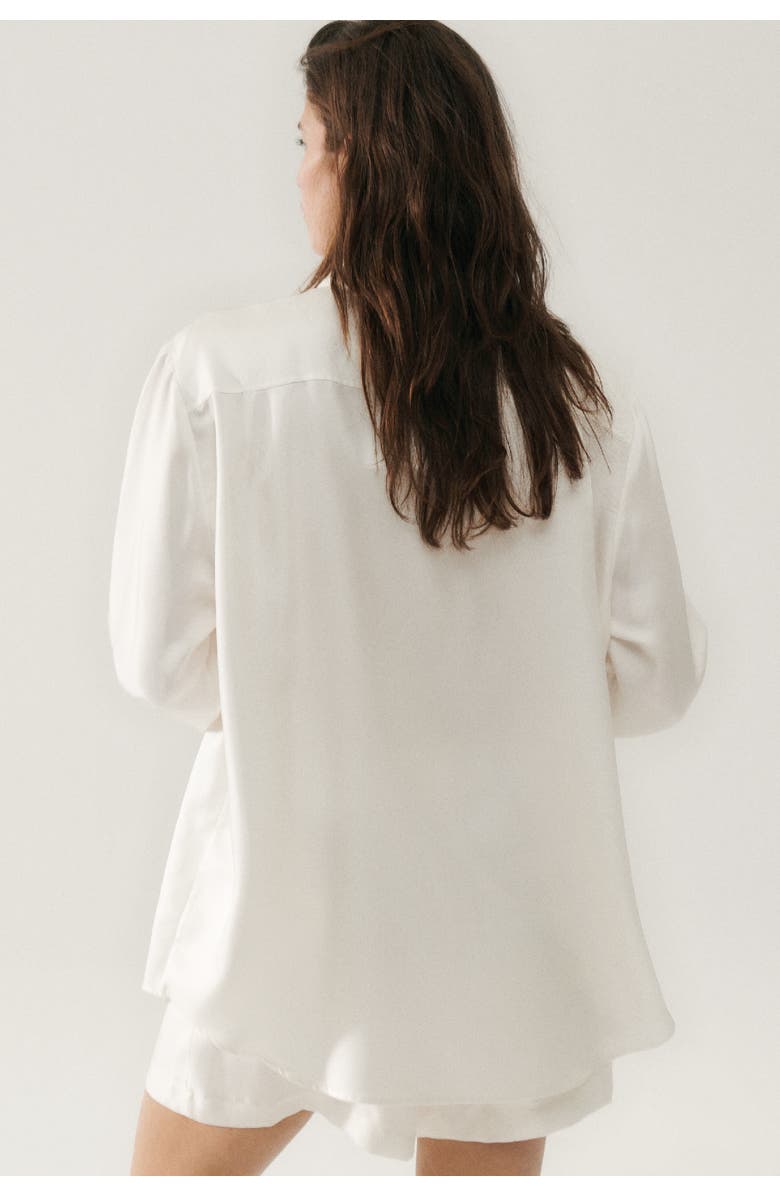 SILK LAUNDRY TWILL BOYFRIEND SHIRT WHITE, Alternate, color, White