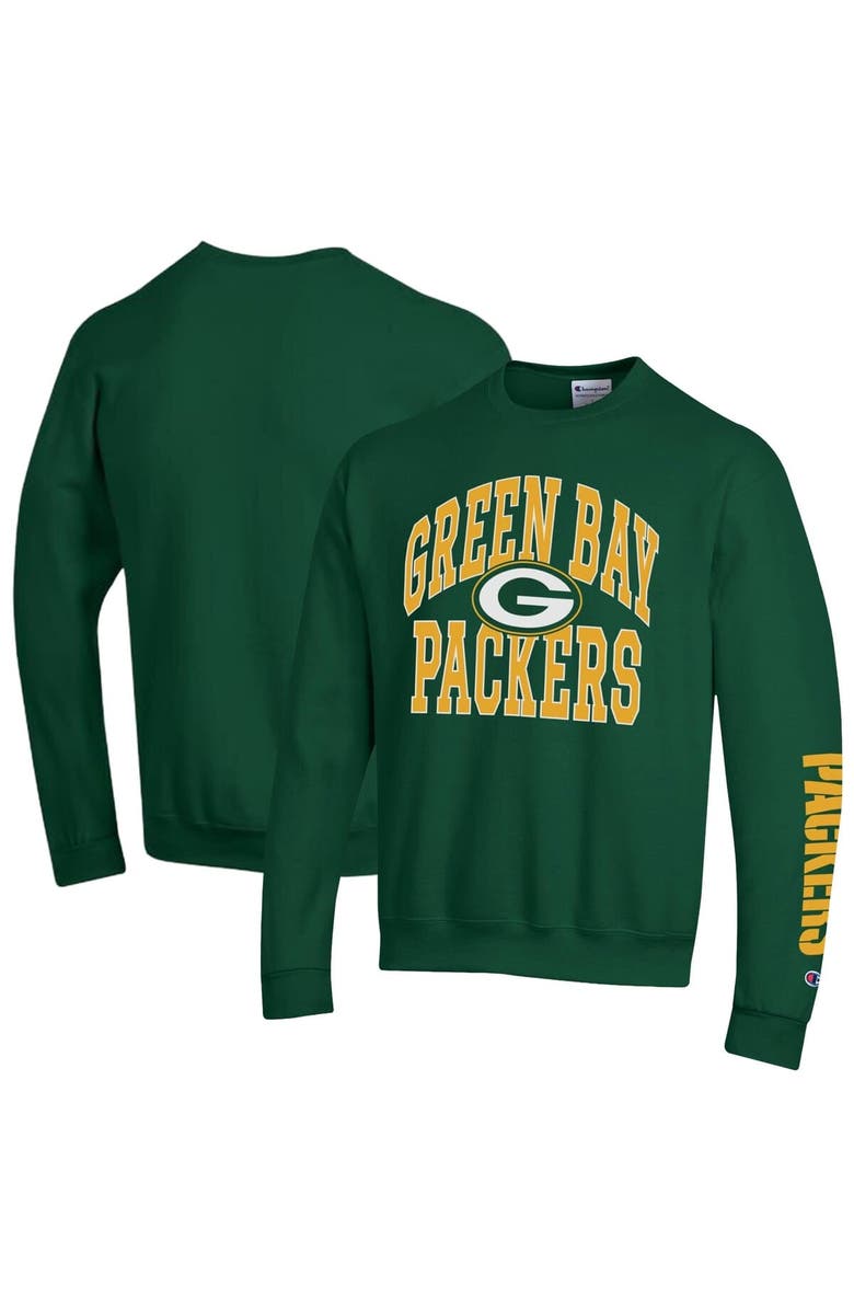 Champion Men's Champion Green Green Bay Packers Powerblend Fleece Sweatshirt, Main, color, Green