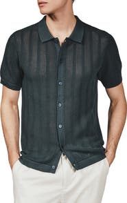 7 Diamonds Kellan Knit Short Sleeve Button-Up Shirt