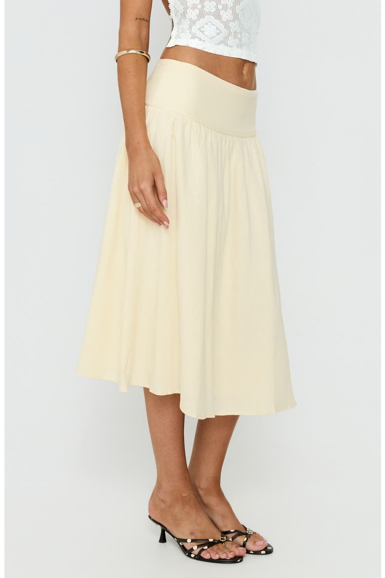 Heart of Gold Linen Blend Midi Skirt, Alternate, color, LEMON