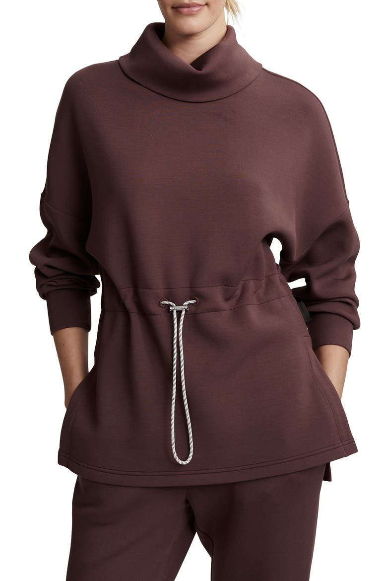 Freya Funnel Neck Sweatshirt, Main, color, DEEP MAHOGANY