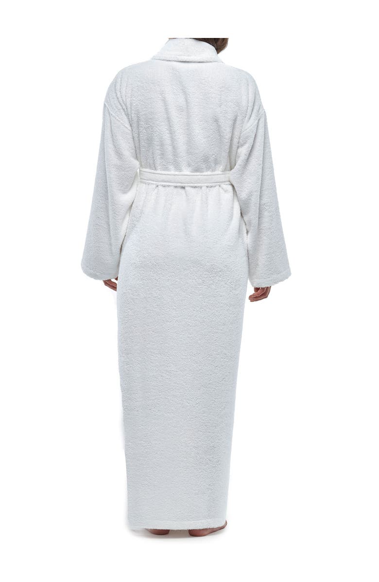 ARUS Womens Classic Shawl Collar Ankle Length Terry Bathrobe, Alternate, color, White