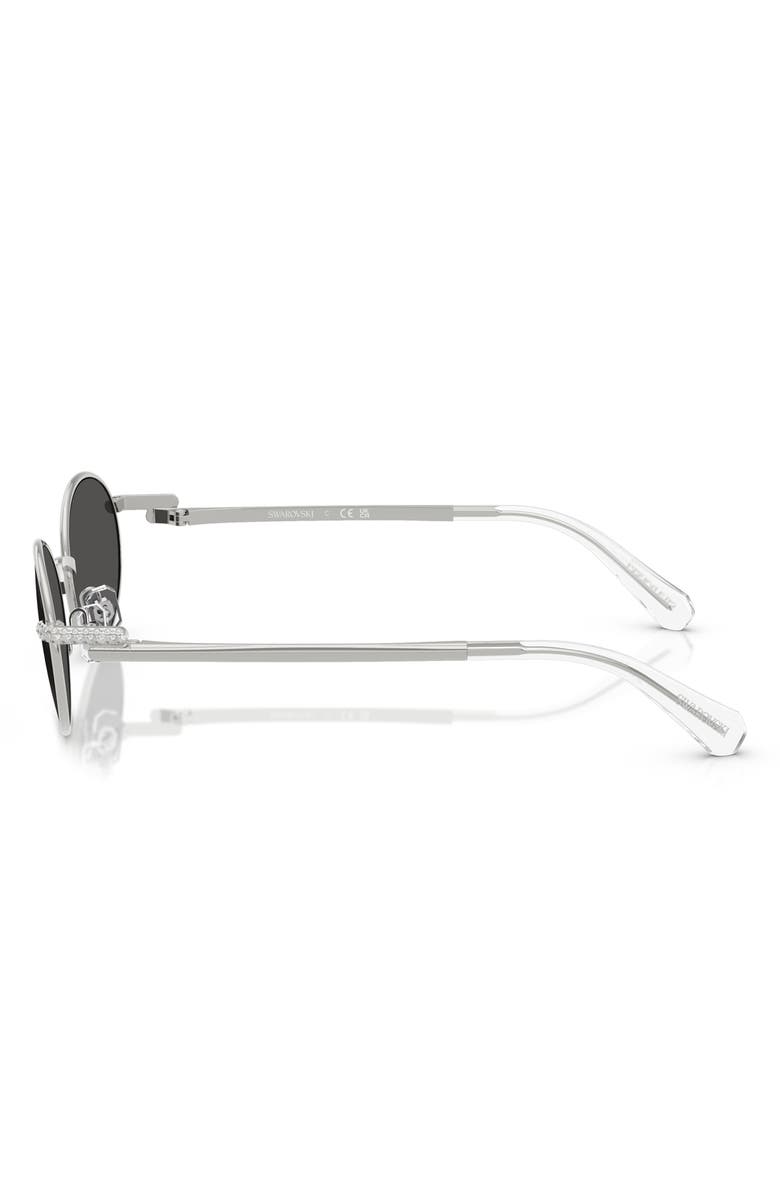 Swarovski 53mm Oval Sunglasses, Alternate, color, Silver / Dark Grey