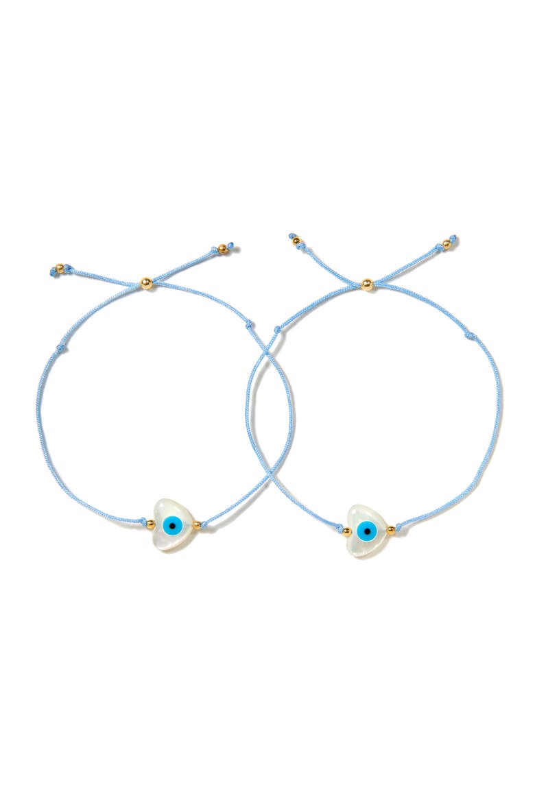Heart Eye 2 Eye Bracelet Set, Main, color, Blue