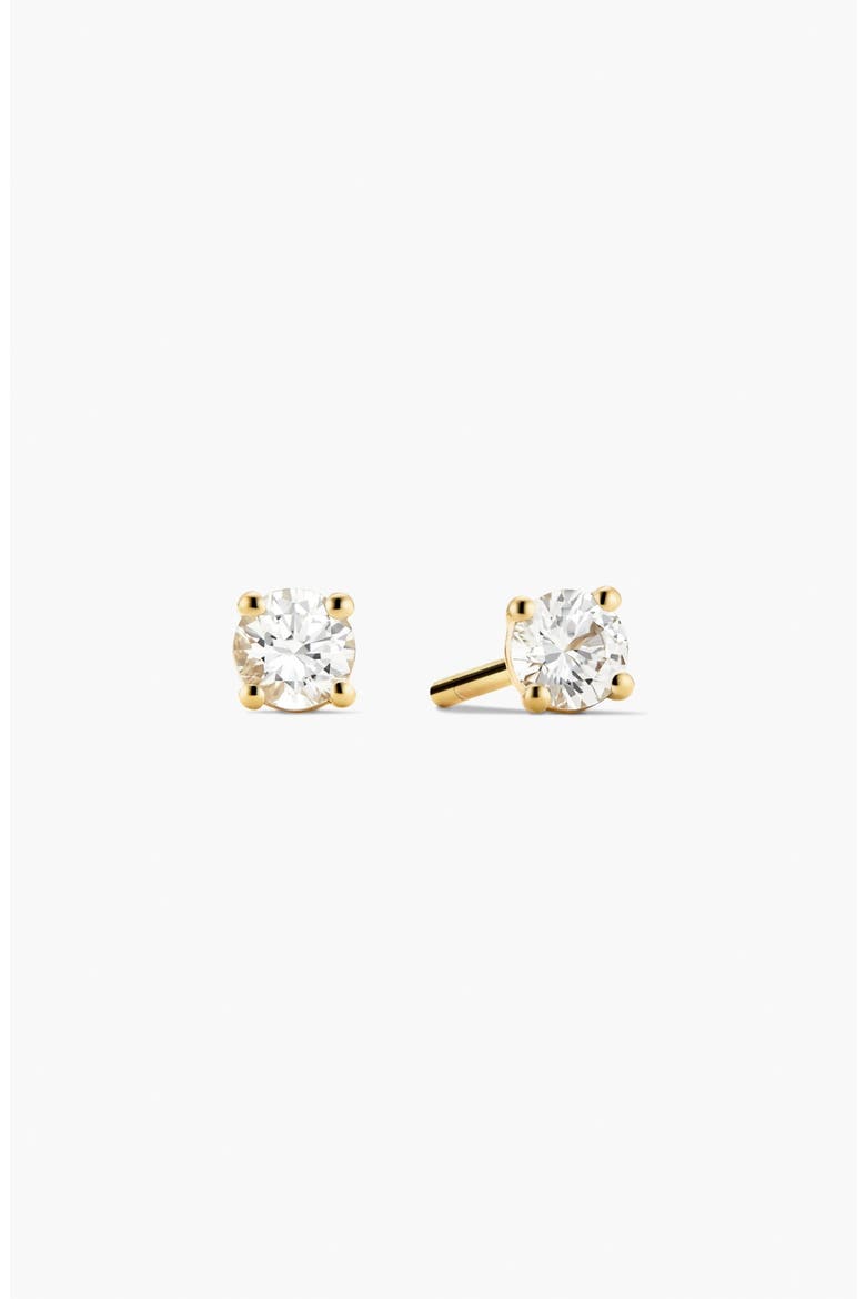 Round Lab Grown Sapphire Studs, Main, color, Gold Vermeil / Sapphire