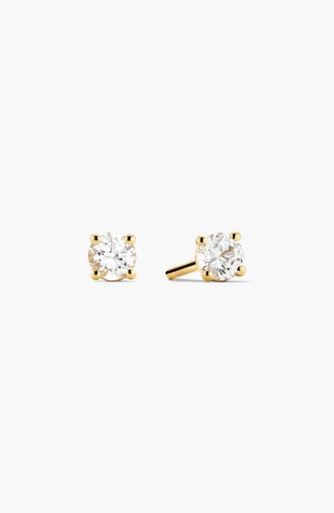 Round Lab Grown Sapphire Studs