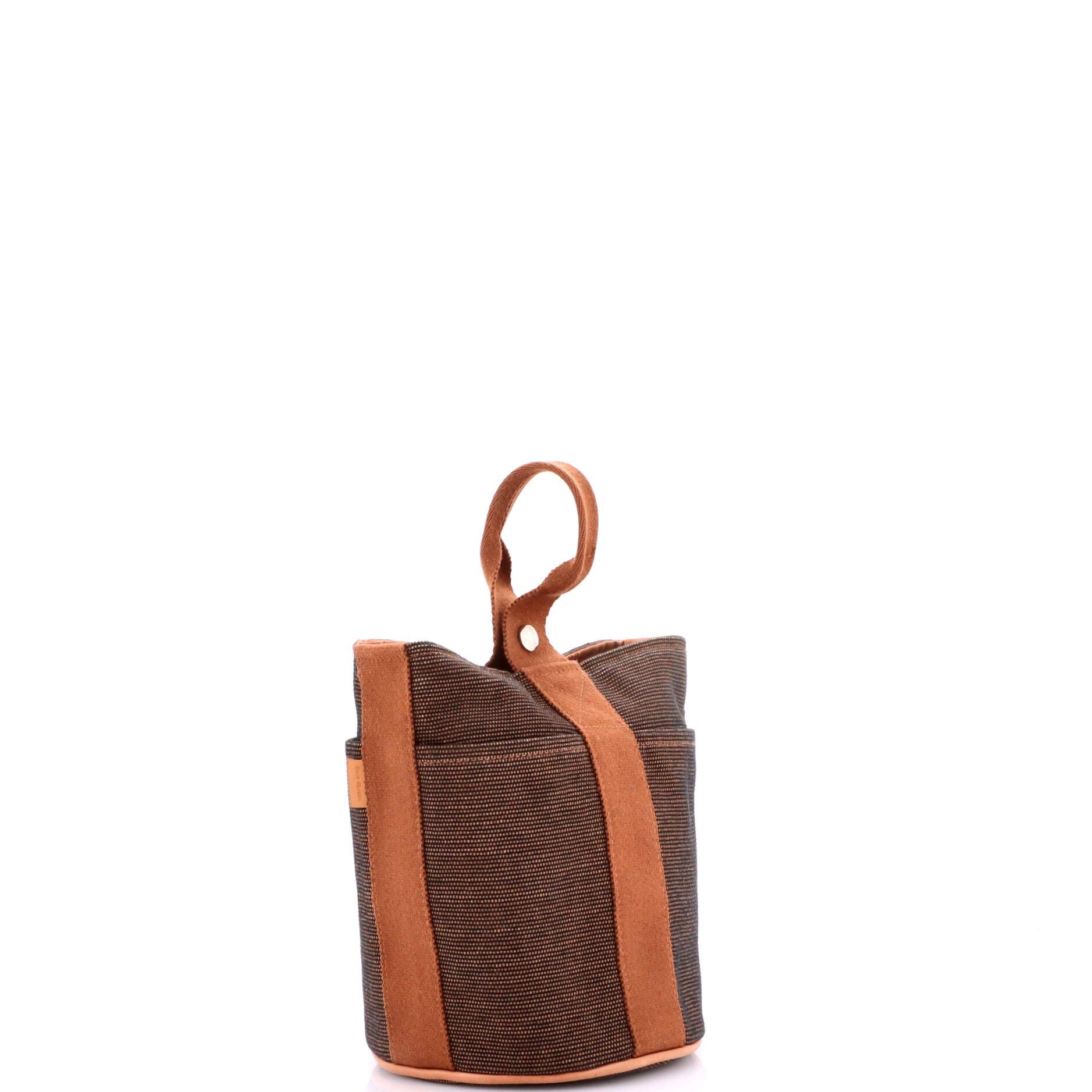 Pre-Owned Hermes Saxo Handbag Toile PM, Alternate, color, Gold