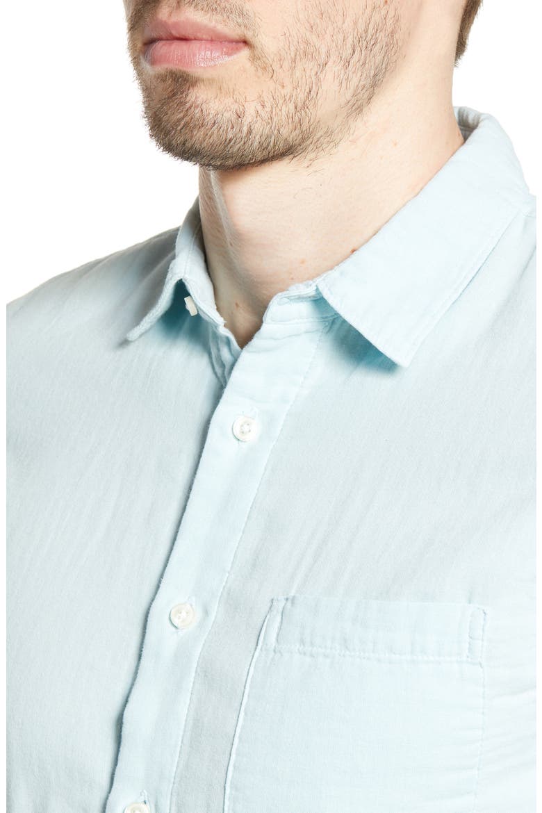 The Ripper Button-Up Organic Cotton Gauze Shirt, Alternate, color, AQUA BLUE