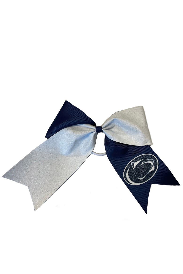 Penn State Nittany Lions Jumbo Glitter Bow with Ponytail Holder, Main, color, Navy