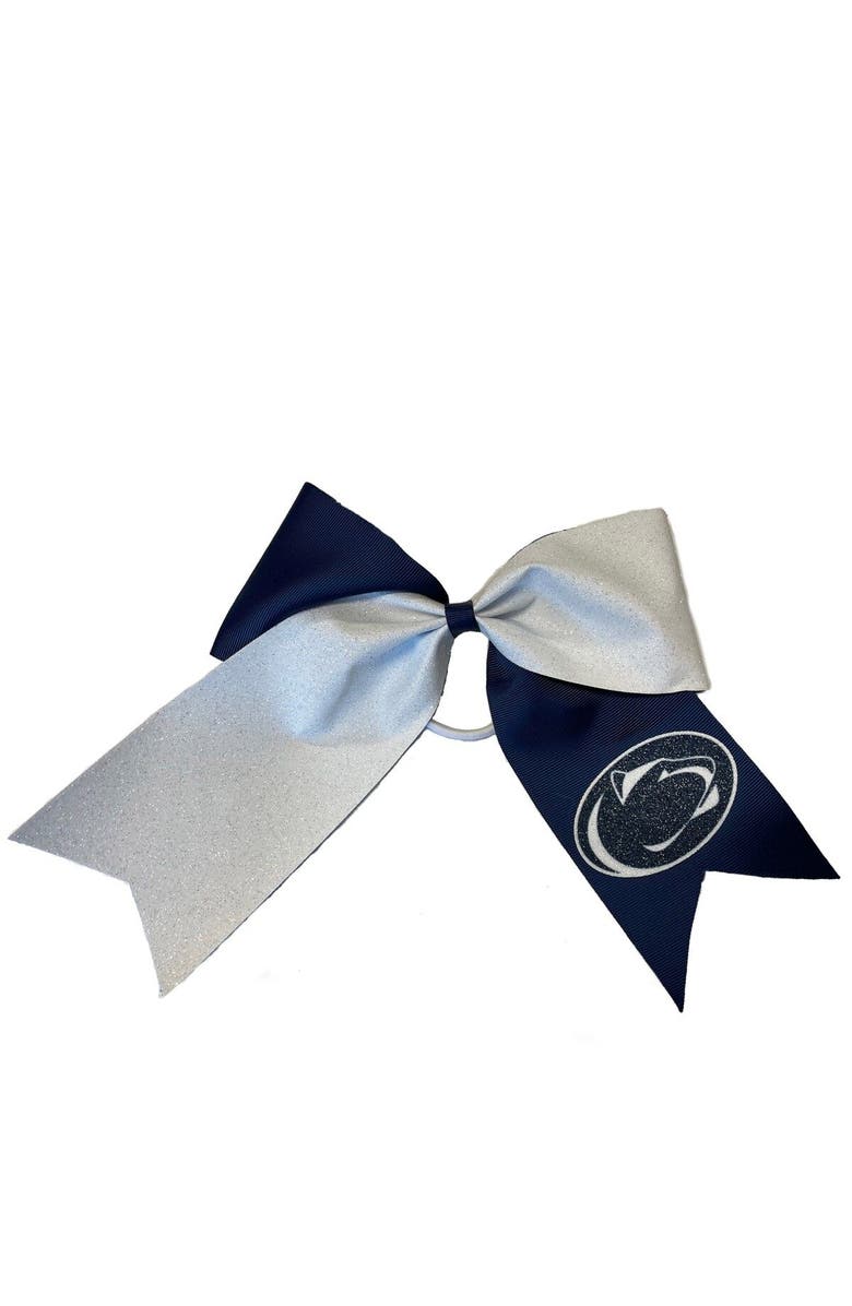 USA LICENSED BOWS Penn State Nittany Lions Jumbo Glitter Bow with Ponytail Holder, Main, color, Navy