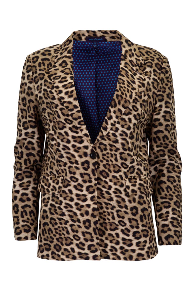 Leopard Womens Tailored Blazer, Alternate, color, LEOPARD BROWN