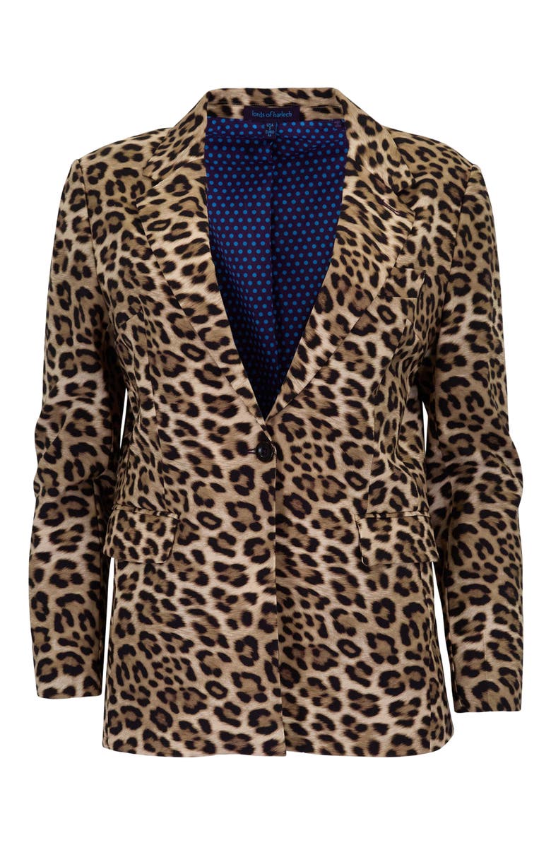 Lords of Harlech Leopard Womens Tailored Blazer, Alternate, color, Leopard Brown