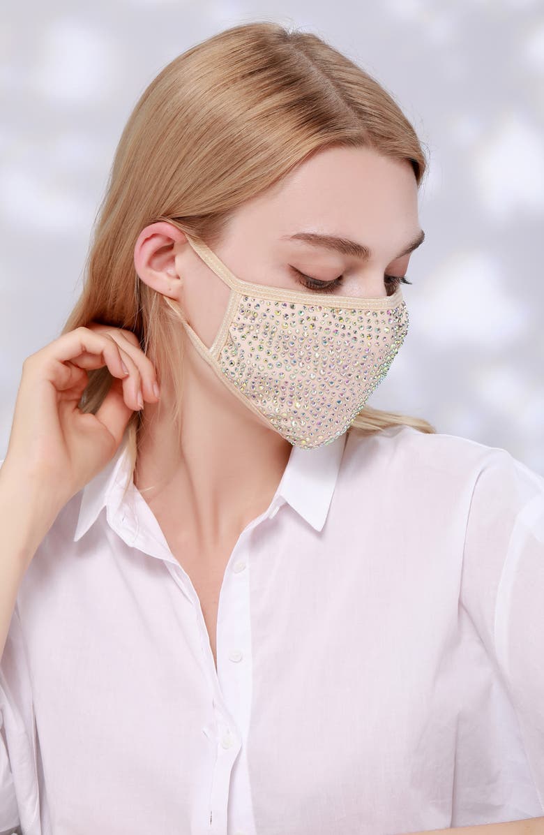 NATALIE MILLS Destiny Crystal Adult Cotton Face Mask, Alternate, color, 