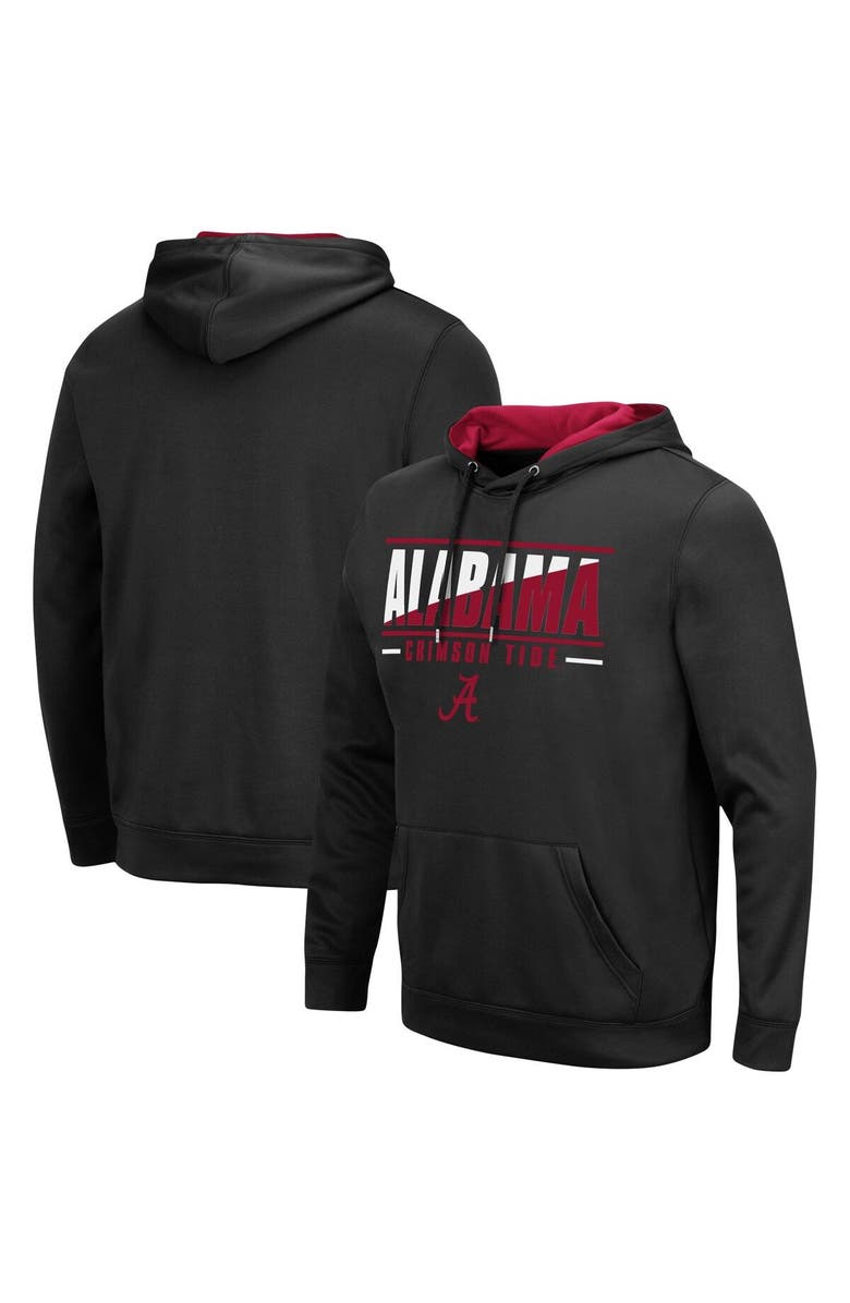 COLOSSEUM Men's Colosseum Black Alabama Crimson Tide Slash Stack 2.0 Pullover Hoodie, Main, color, Black