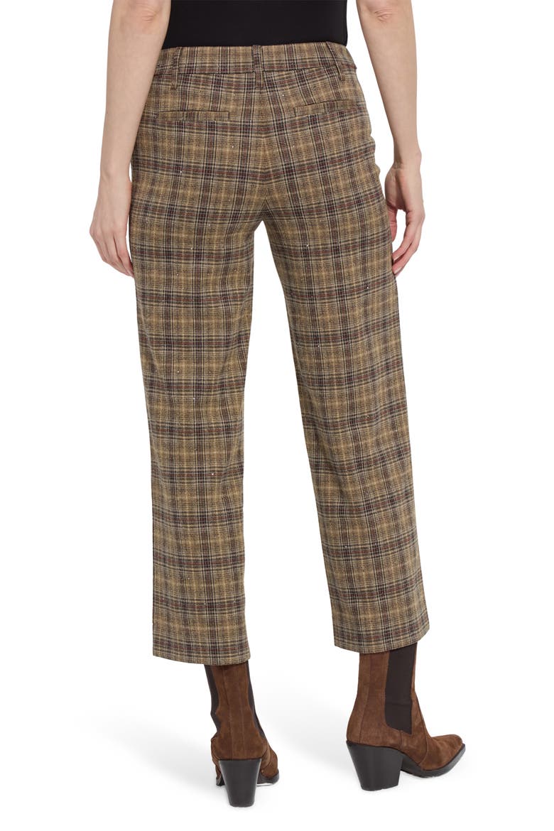 Marceline Crystal Embellished Cropped Pants, Alternate, color, BRIT BRUSHED PLAID