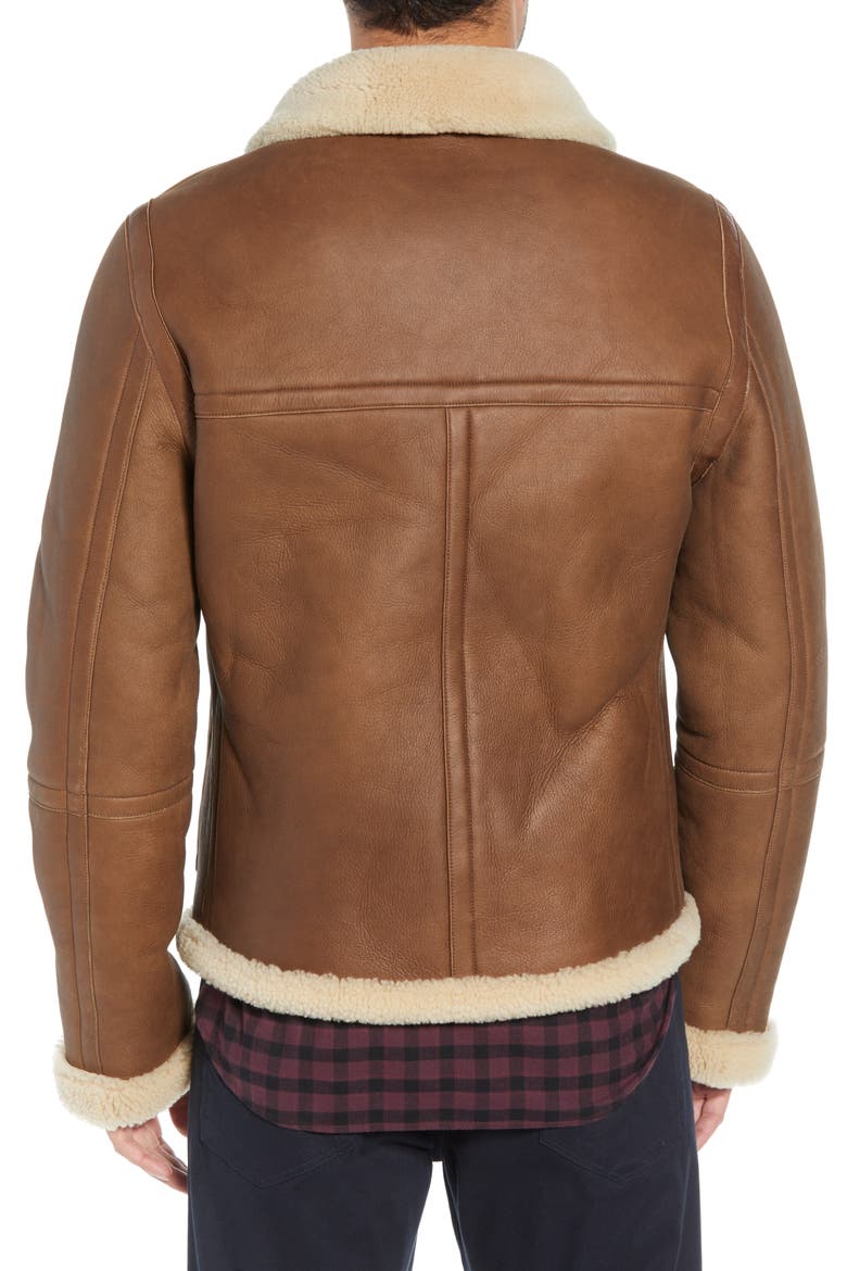Reversible Genuine Shearling Jacket, Alternate, color, NATURAL