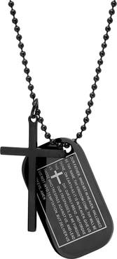 STEELTIME Lord's Prayer Dog Tog Pendant Necklace