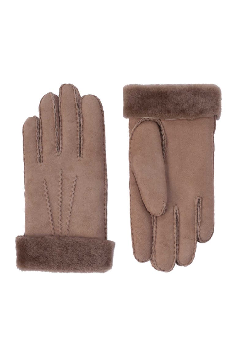 Hand-Sewn Premium Lamb Fur Gloves, Alternate, color, nougat