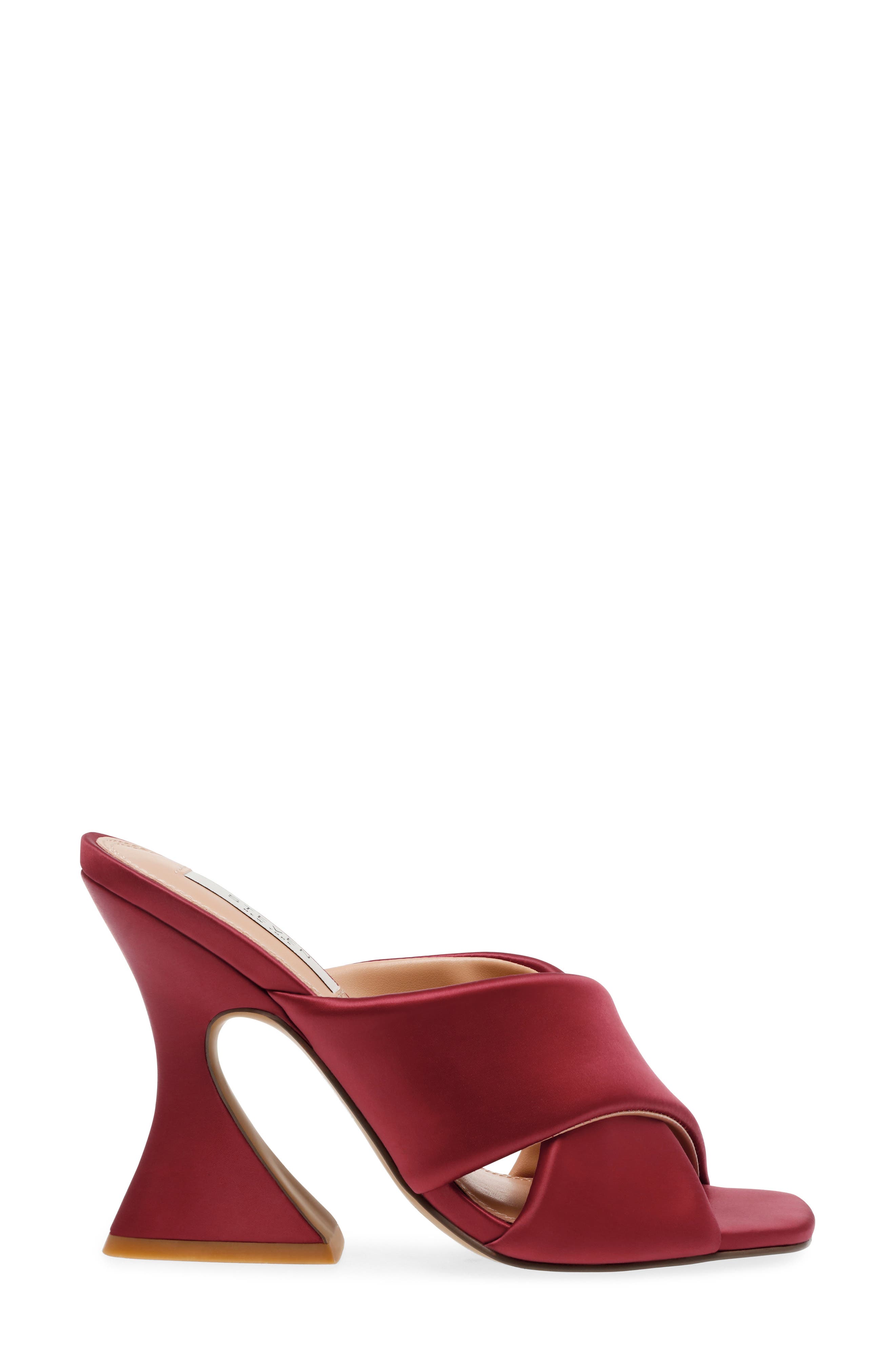 Baga Heeled Sandal, Alternate, color, DARK RED