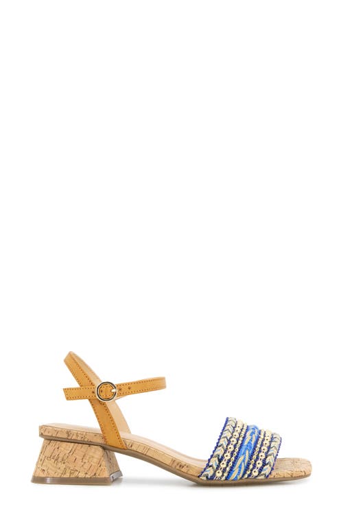 Reaction Kenneth Cole Buena Block Heel Sandal In Blue Fabric